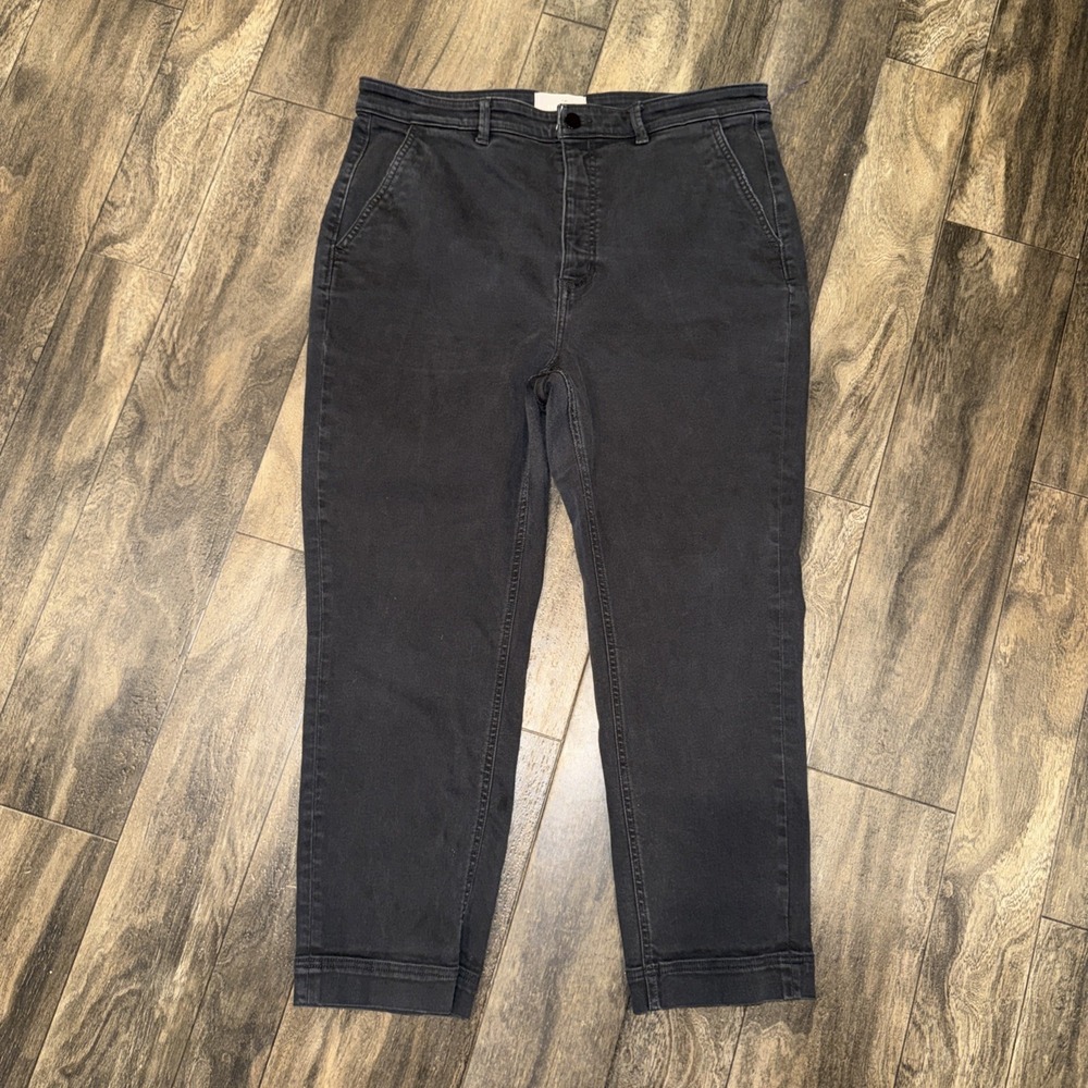 Everlane High-Rise Straight Fit Black Dark‎ Wash Denim Jeans Women's Size 16